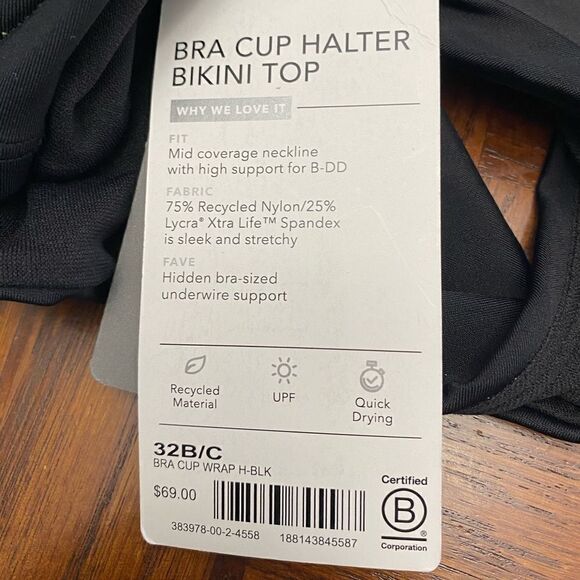 Athleta Bra Cup Halter Bikini Top 32 B/C - Picture 12 of 14